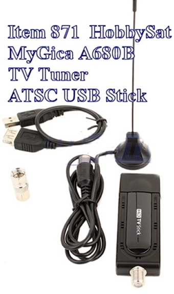 Stick, USB cable and antenna - MyGica HDTV USB Stick TV Tuner A680B Windows 7